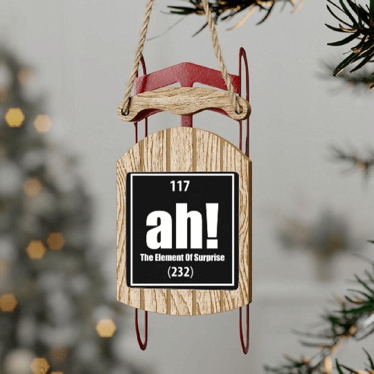 AH The Element of Surprise Sled Ornaments