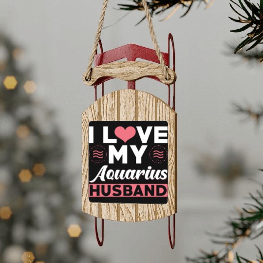 I love my Aquarius Husband Sled Ornaments