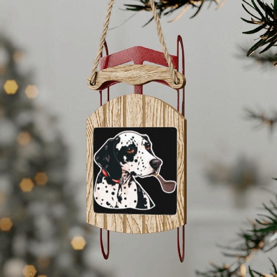 Dalmatian Tabacco Sled Ornaments