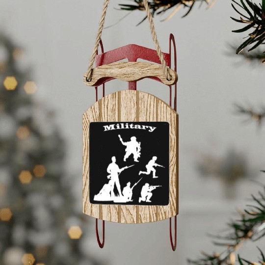 usa military soldiers in battle Sled Ornaments for you