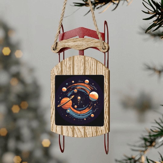 Universe Solar System Planets Sled Ornaments