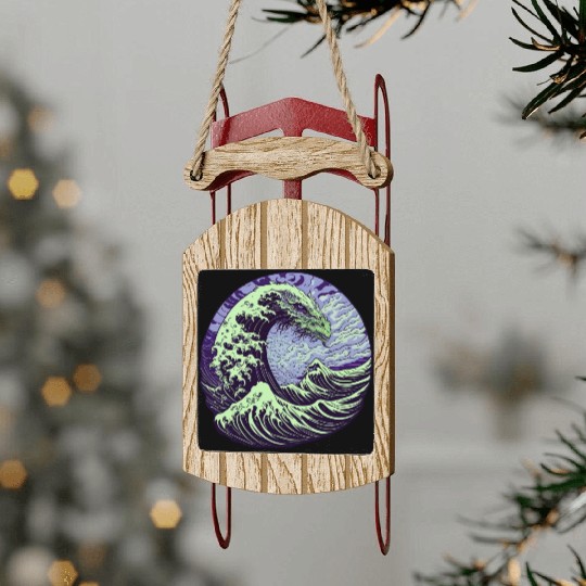 Wave Dragon - Purple/Green Variation Sled Ornaments
