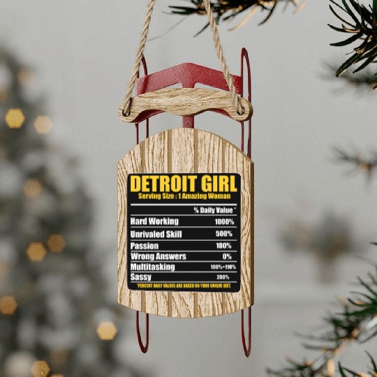 Hilarious Detroit Definition Motor City American Sled Ornaments