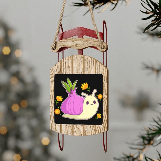 Aesthetic Kawaii Onion Sled Ornaments