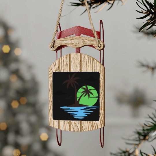 Summer Vacation In Nature Sled Ornaments