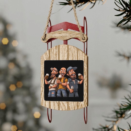 Brew Crew: Unleashing the Beer Gang's Spirit Sled Ornaments