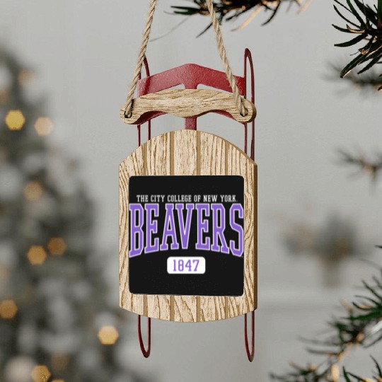 City Of New York Ccny Beavers Est Date Sled Ornaments