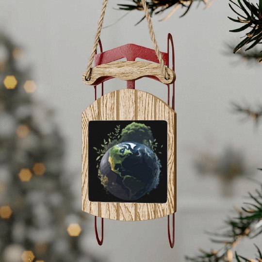 Save Earth Day World Environment Day Inspirational Sled Ornaments