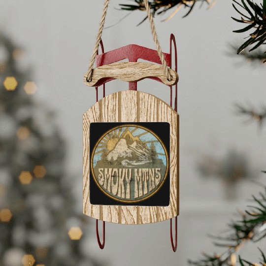 Great Smoky Moains Nature Moains Hiking Sled Ornaments