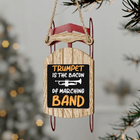 Marching Band Trumpet Music Teacher Instrument Sled Ornaments