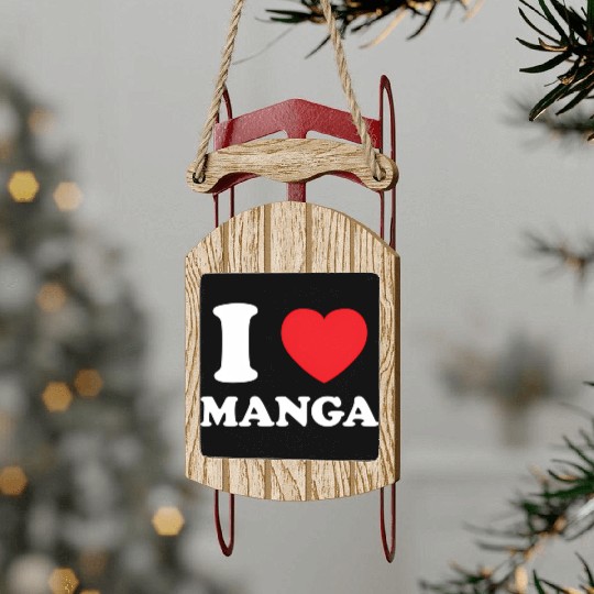 Manga Fan Of Japanese Animation Comics Heart Manga Sled Ornaments