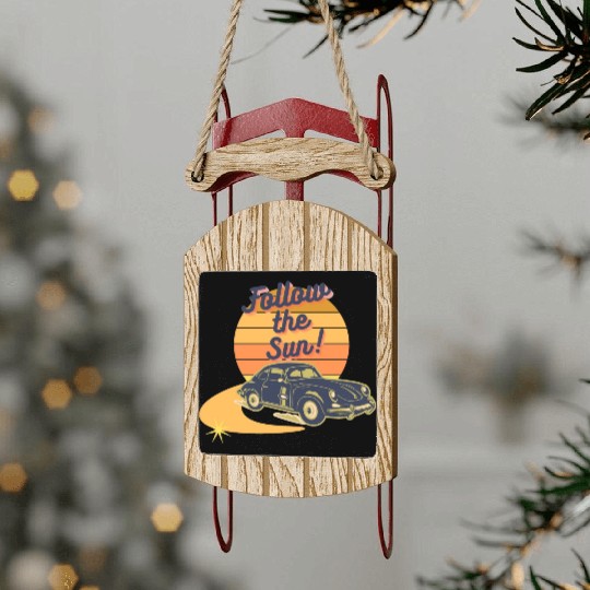 Sunset Car Sled Ornaments