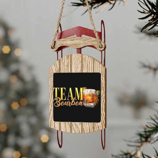 Team Bourbon Stag Party Women Bartender Sled Ornaments