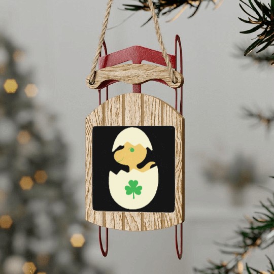 St Patrick Irish Dino Sled Ornaments
