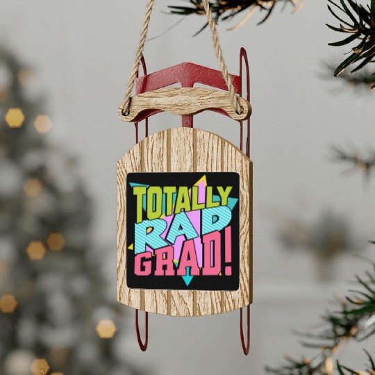 Totally Rad Grad 80'S 90'S Retro Graduation Class Sled Ornaments