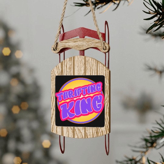 Thrifting King purple yellow Sled Ornaments