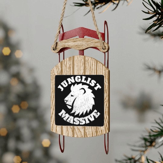 Junglist Music DnB EDM Drum N Bass Lion Sled Ornaments