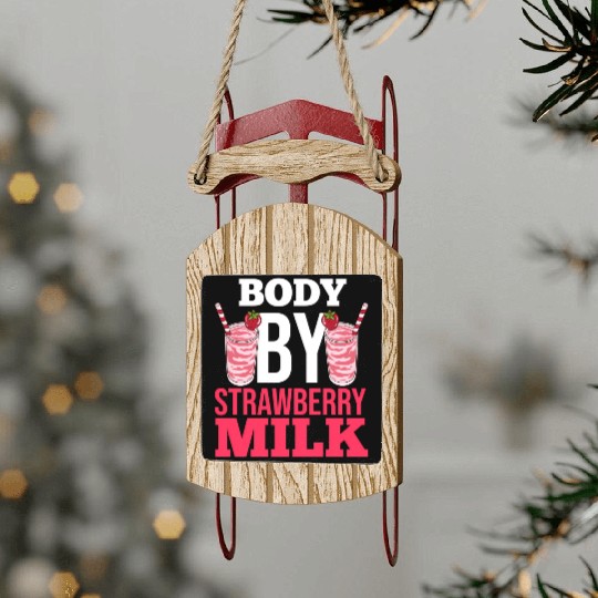 Strawberry Milk Shake Korean Vegan Japanese Sled Ornaments