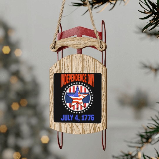 4th of July Independence Day America Party USA Sled Ornaments