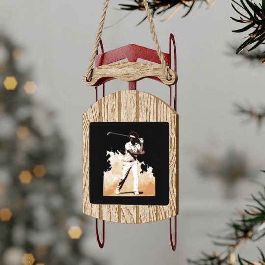 Golfer Afro Man Golf Player African American Sled Ornaments