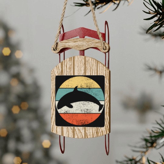 Orca Whale Sled Ornaments