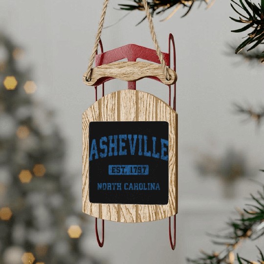 Asheville North Carolina Athletic Sports Sled Ornaments