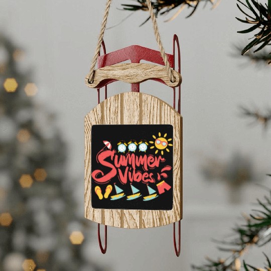 Summer Vibes - Boats | Slippers | Sun Glasses Sled Ornaments