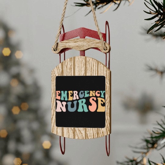 Groovy Er Nurse Emergency Room Nurse School Wo Sled Ornaments