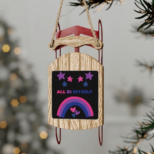 All Bi Myself Bisexual Pride LGBTQ Sled Ornaments
