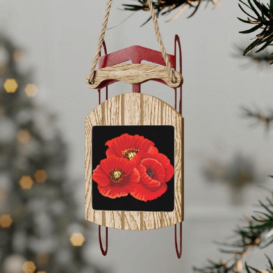 Poppy Flower Flowers Flora Nature Sled Ornaments