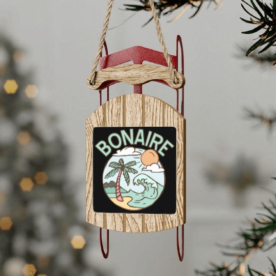 Bonaire Travel Tropical Beach Vacation Sled Ornaments