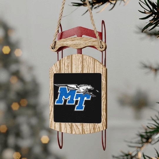 Middle Tennessee State e Raiders Distressed Sled Ornaments