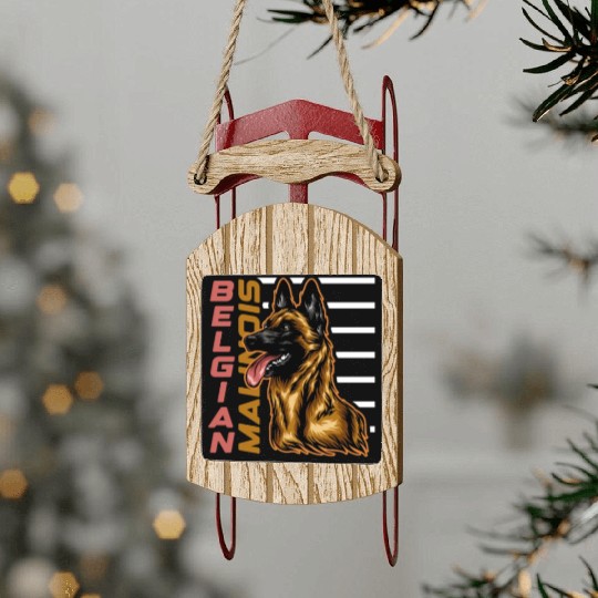Belgian Malinois Sled Ornaments