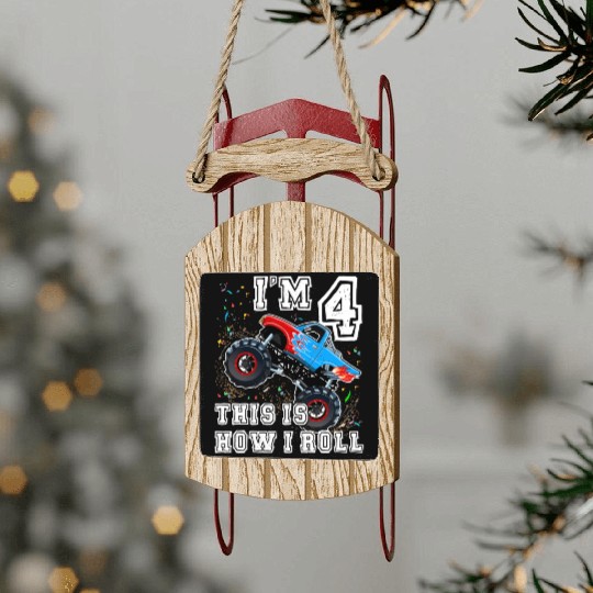 Monster Trucks 4Th Party 4 Sled Ornaments