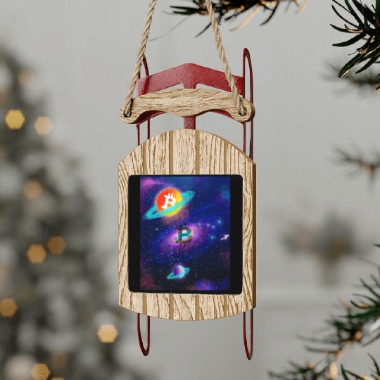Bitcoin Coin-Crypto SPACE Sled Ornaments