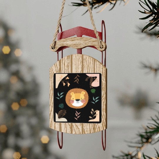Lion Baby Sled Ornaments