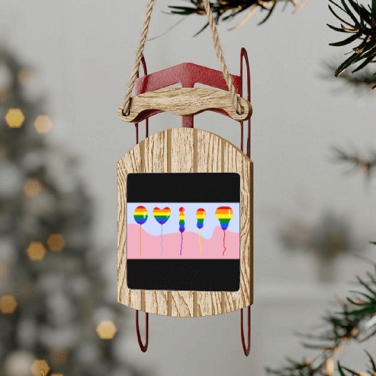 colored gay balloons men and women various shape Sled Ornaments