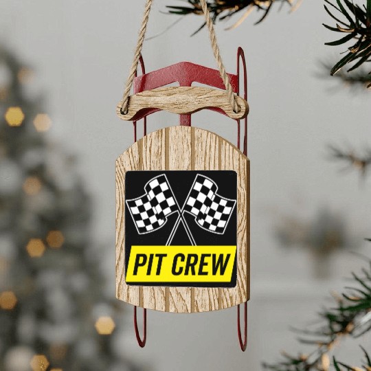 Yellow Italic Pit Crew For Racing Party Costume Sled Ornaments