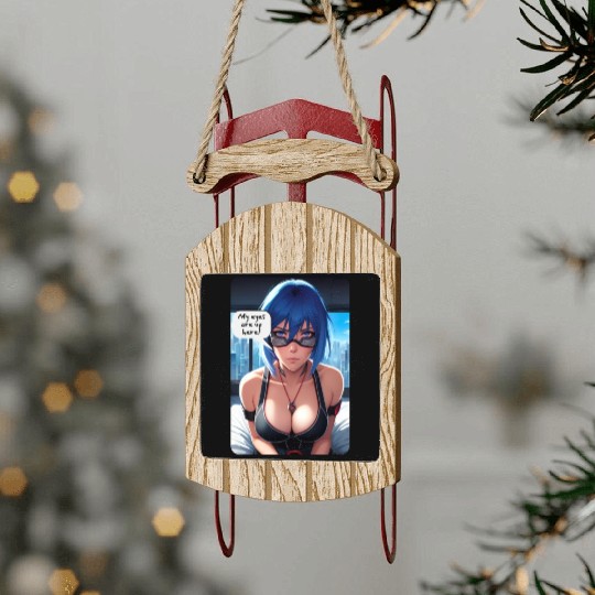 Cyberpunk Waifu Influencer Design 10 Sled Ornaments