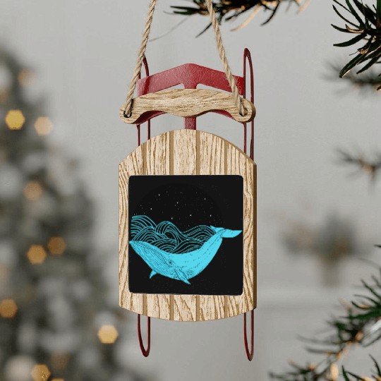 Humpback Whale Midnight Space Whale Sled Ornaments
