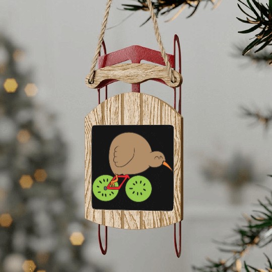 Kiwi Bird New Zealand Kiwi Bird And Kiwi Fruit Kiw Sled Ornaments