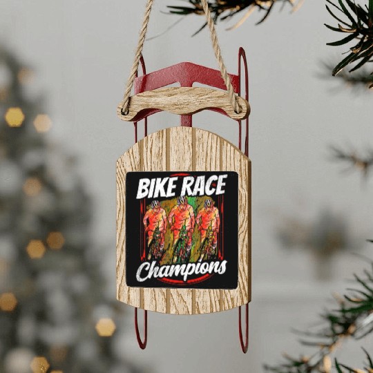 Bike Race Champions Racer Bicycle Racing Cycling Sled Ornaments