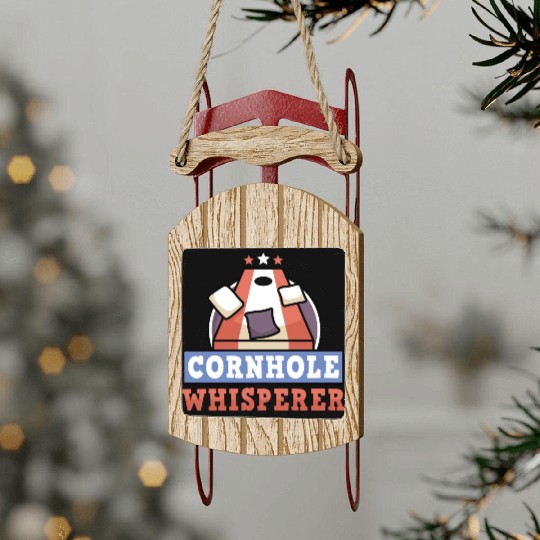 Cornhole Whisperer Bean Bag Lover Sled Ornaments