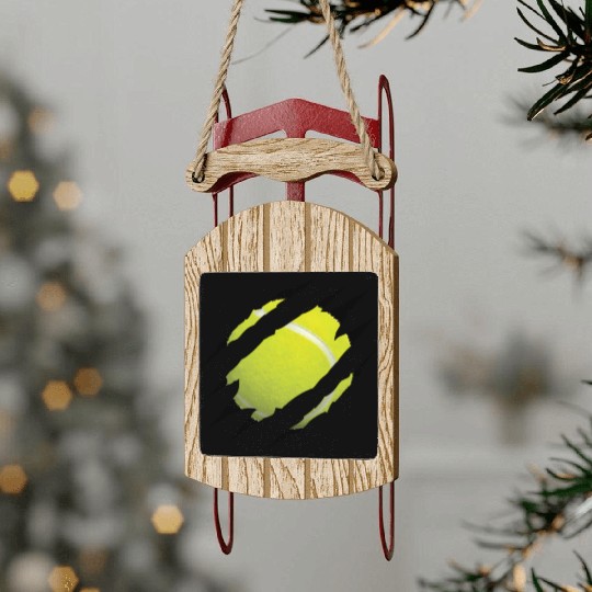 Player And Coach Tennis Tennis Ball Inside Sled Ornaments