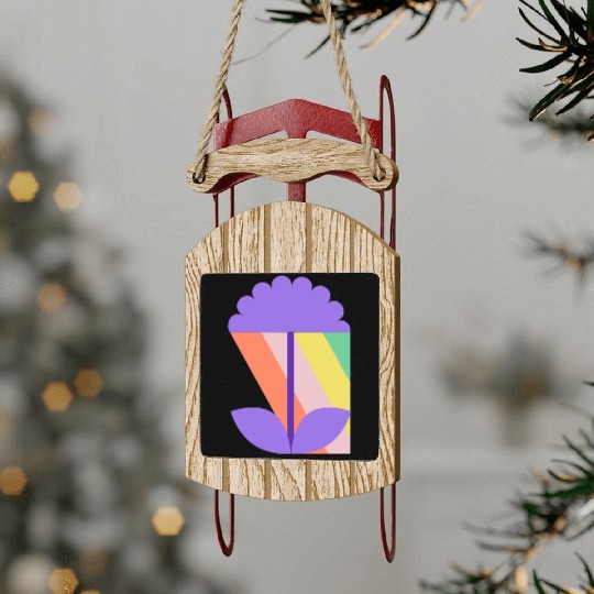 Rainbow Flower Nature Happy Camping Sled Ornaments