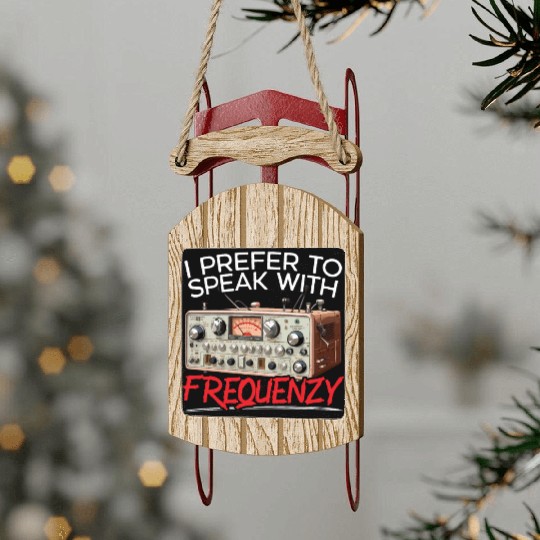 Ham Radio Operator Morse Code Radioactivity Sled Ornaments