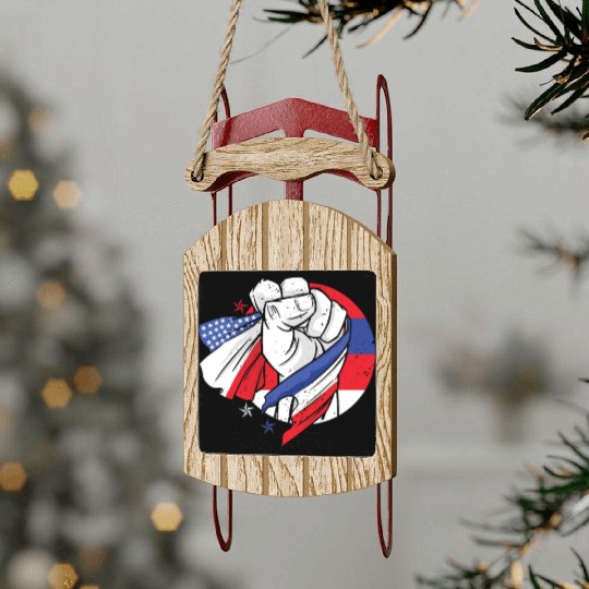 American Pride US Patriots American Fist Loverty Sled Ornaments