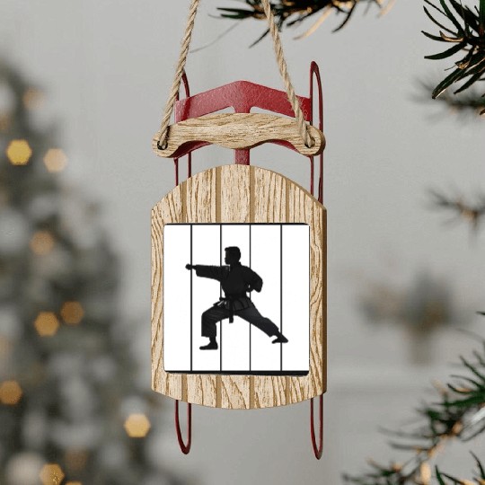 Fighter MMA Karate Taekwondo Jiu Jitsu training Sled Ornaments