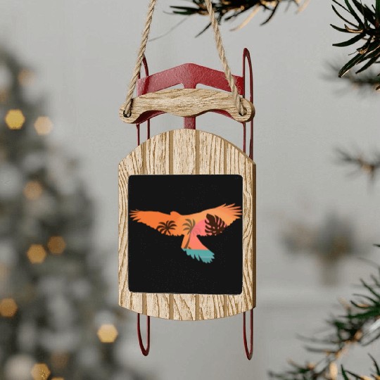 Falconry Bird Falcon Hunting Falconer Sled Ornaments