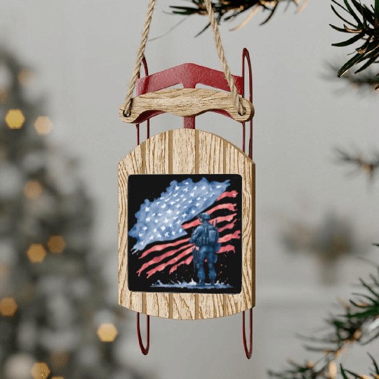 Stars And Stripes Sled Ornaments